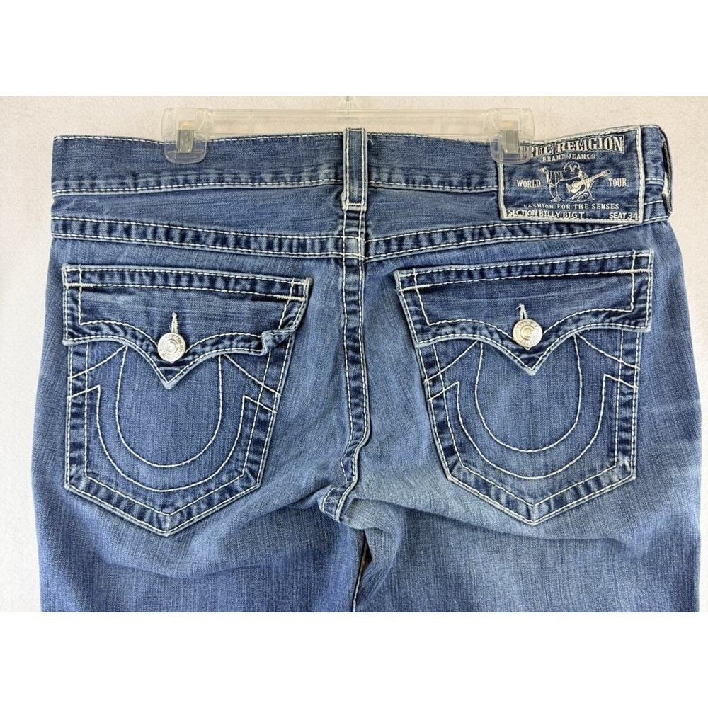 True Religion‎ Vintage Billy Big T, Damage Design, Size 38x34, Flap Pockets